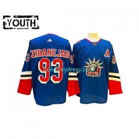 Dětské Hokejový Dres New York Rangers Mika Zibanejad 93 Adidas 2022-2023 Reverse Retro Modrý Authentic
